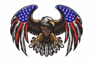 Patriotic Bald Eagle Embroidery Design