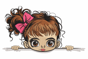 Peekaboo Girl Machine Embroidery Design