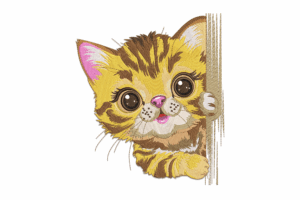 Peekaboo Kitten Embroidery Design