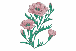 Pink Blossom Floral Embroidery Design