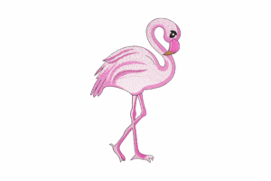 Pink Flamingo Embroidery Design