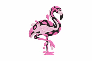 Pink Flamingo Machine Embroidery Design