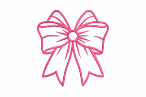 Pink Ribbon Bow Machine Embroidery Design