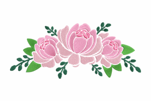 Pink Rose Bouquet Embroidery Design