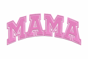 Pink Varsity Block Letters MAMA Embroidery Design