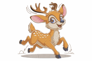 Playful Deer Embroidery Design