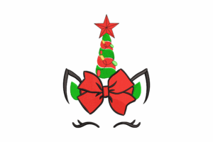 Premium Christmas Unicorn Machine Embroidery Design