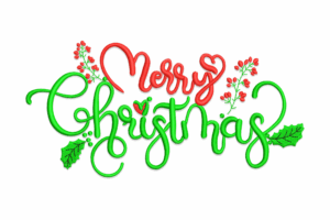 Premium Festive Merry Christmas Embroidery Design
