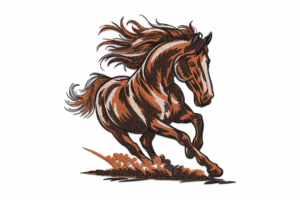Premium Running Horse Embroidery Design