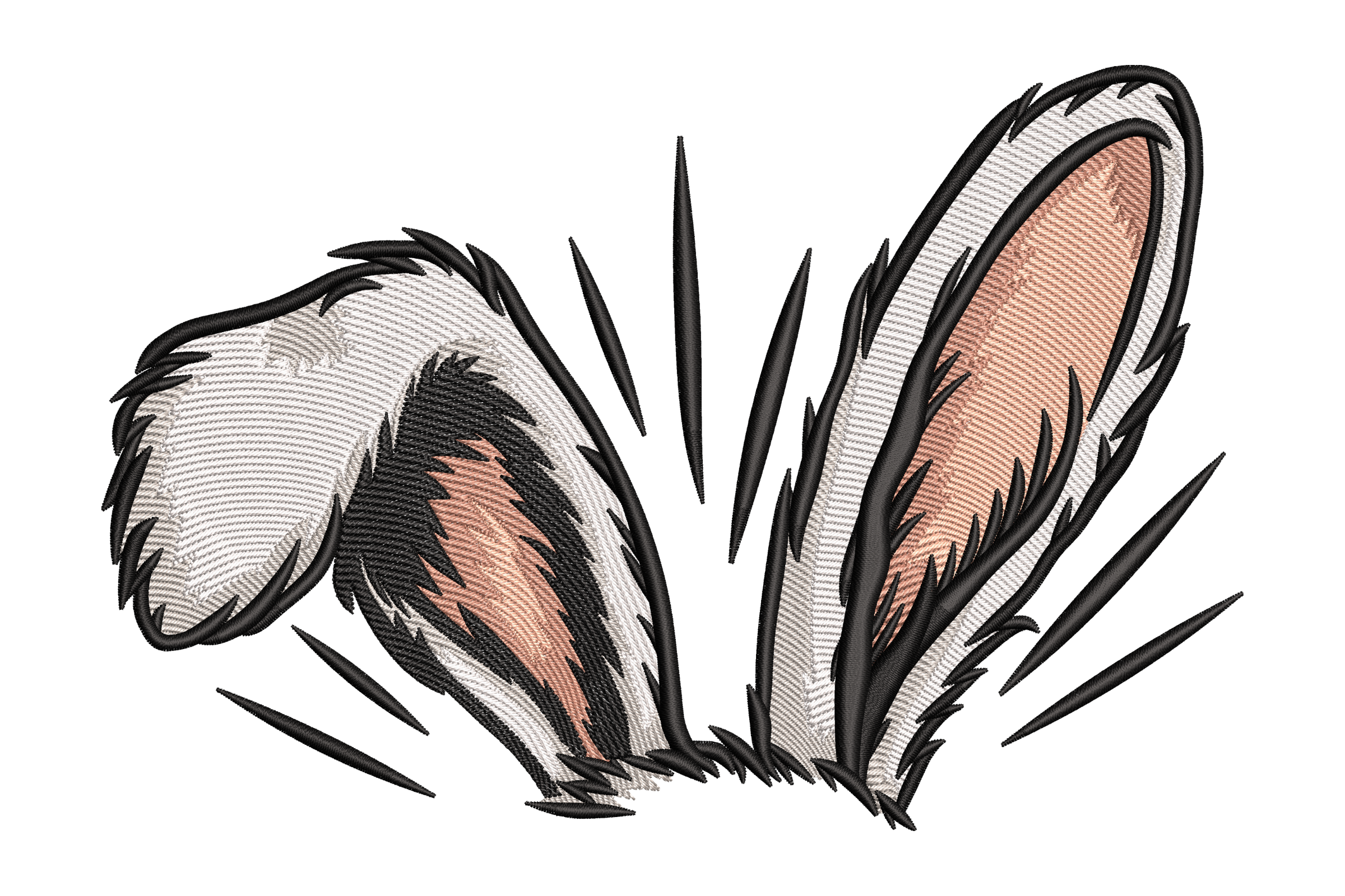 Rabbit Ears Popping Out Embroidery Design