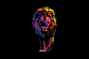 Rainbow Lion Embroidery Design