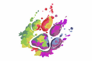 Rainbow Paw Print Embroidery Design