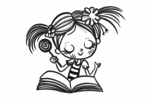 Reading Girl Embroidery Design