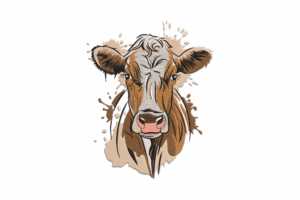 Realistic Cow Head Embroidery Design