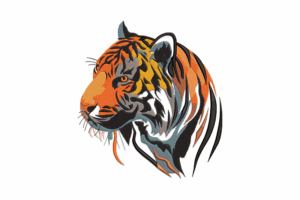 Realistic Tiger Head Embroidery Design
