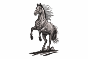 Rearing Horse Machine Embroidery Design