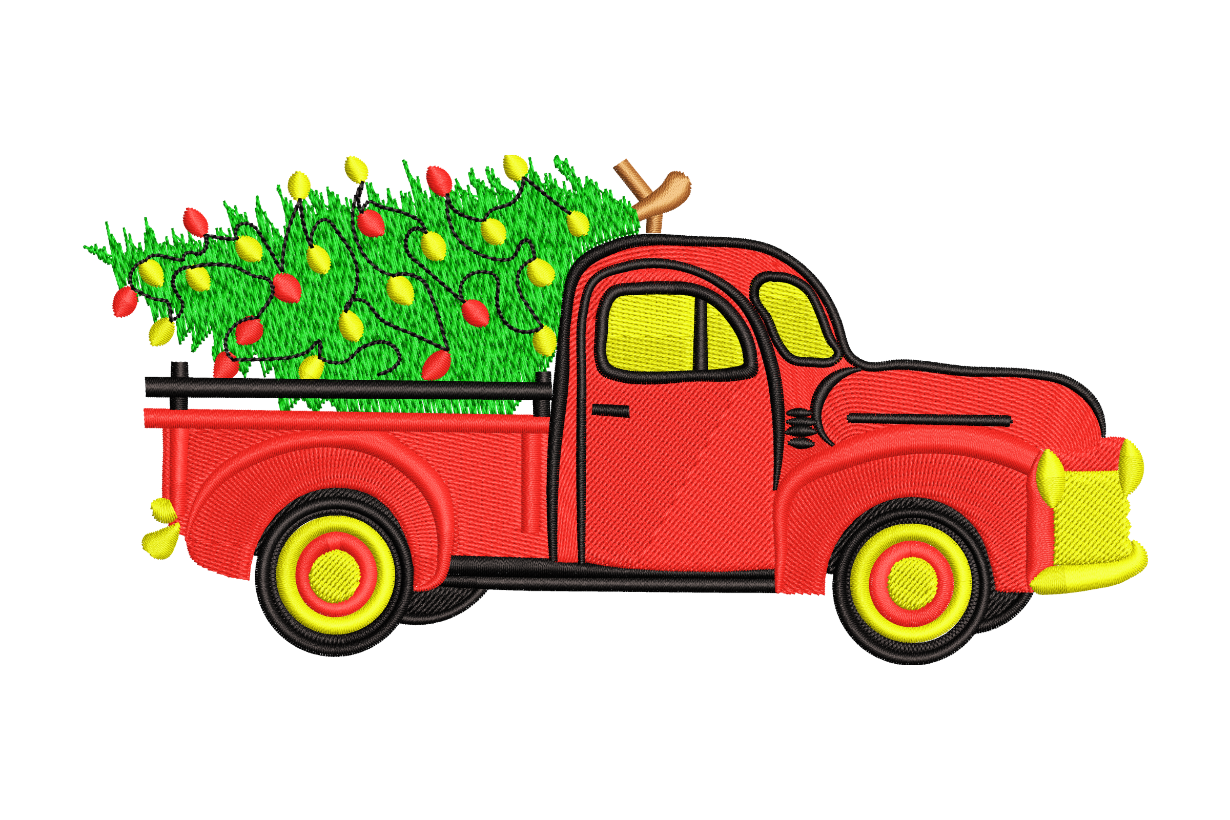 Red Truck Christmas Embroidery Design
