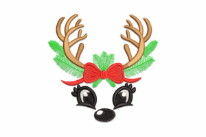 Reindeer Face Embroidery Design