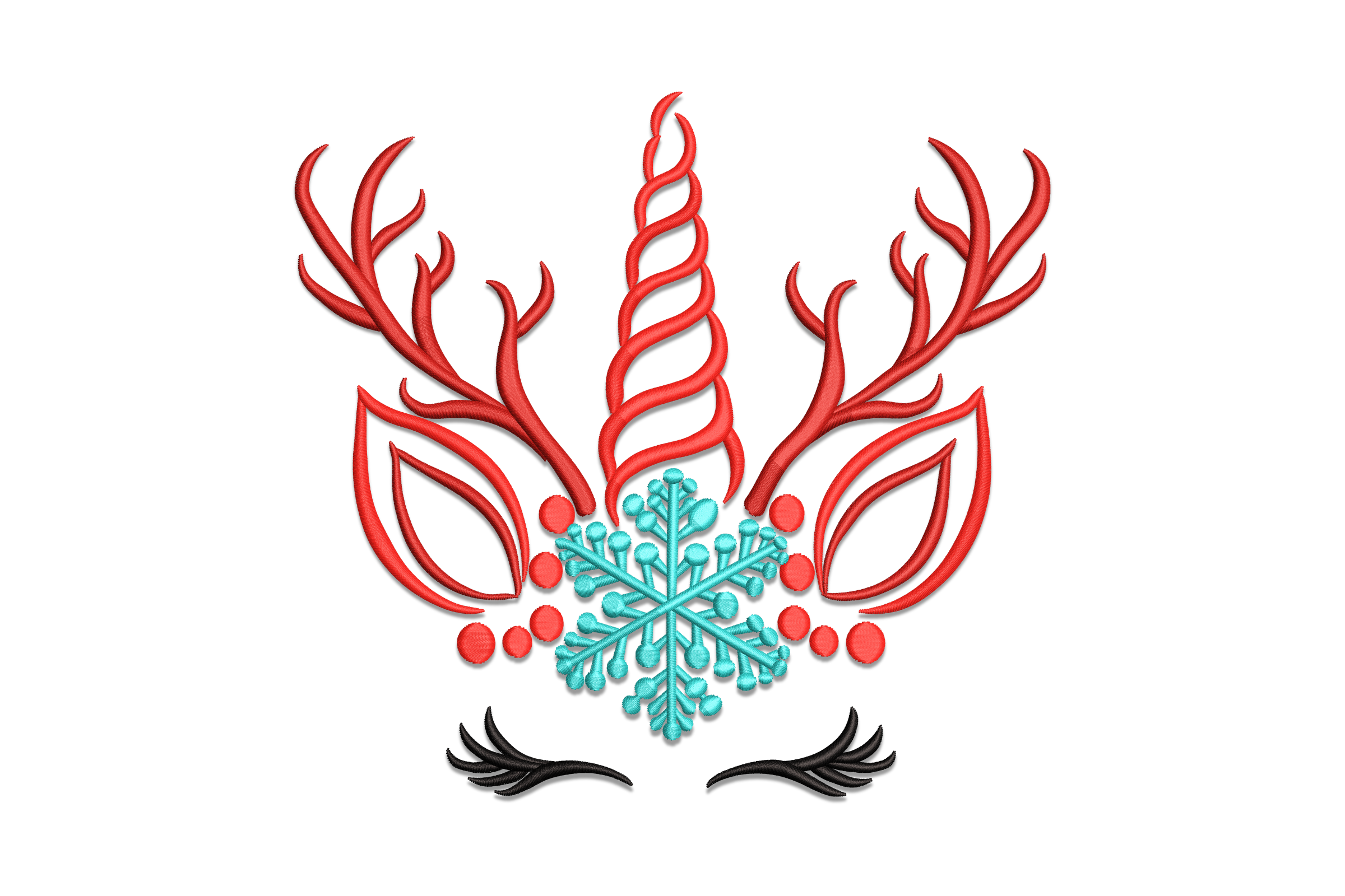 Reindeer Unicorn Christmas Embroidery Design