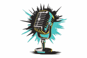 Retro Microphone Embroidery Design