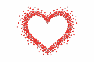 Scattered Hearts Frame Embroidery Design