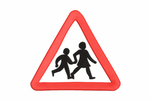 School Zone Sign Embroidery Design