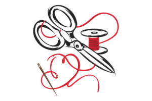 Scissors & Thread Embroidery Design