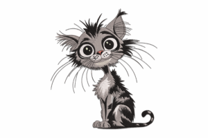 Scruffy Kitten Embroidery Design