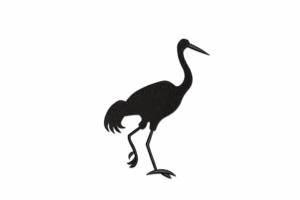 Silhouette Crane Embroidery Design
