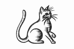 Sketch Cat Embroidery Design