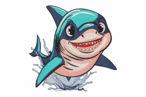 Smiling Shark Embroidery Design