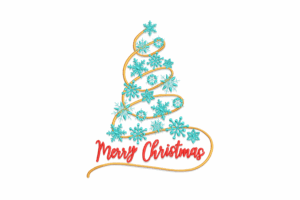 Snowflake Christmas Tree Embroidery Design