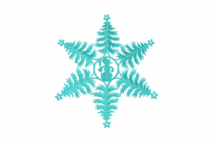 Snowflake with Snowman Embroidery Design