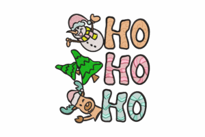 Snowman HO HO HO Christmas Embroidery Design