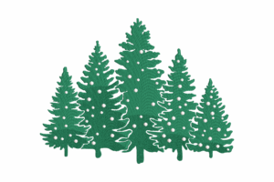 Snowy Pine Forest Embroidery Design