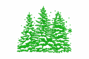 Snowy Pine Trees Embroidery Design