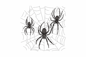 Spiders on Web Embroidery Design