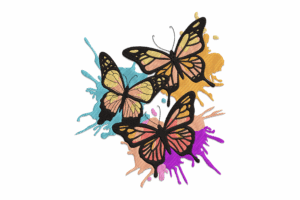 Splash Butterflies Embroidery Design