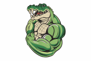 Strong Crocodile Embroidery Design