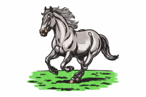 Strong Running Horse Embroidery Design