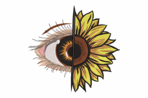 Sunflower Eye Embroidery Design