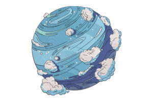 Swirling Sky Planet Embroidery Design