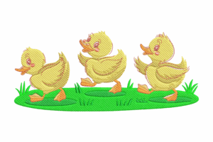Three Little Ducklings Embroidery Design