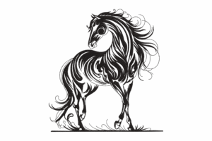 Tribal Horse Embroidery Design