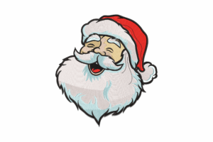 Laughing Santa Claus Face Embroidery Design
