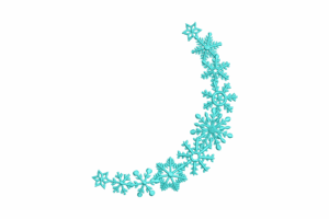 Snowflake Crescent Embroidery Design