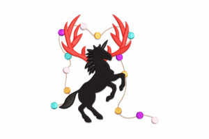 Unicorn Reindeer Embroidery Design