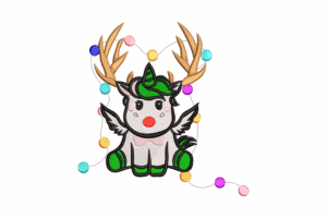 Unicorn Reindeer Machine Embroidery Design