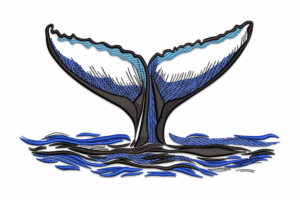 Whale Tail Embroidery Design