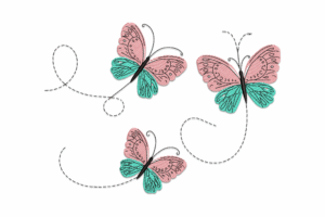 Whimsical Butterflies Embroidery Design